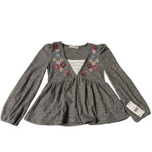 Beautees Girls Long Sleeve Flower Shirt Size Small NWT